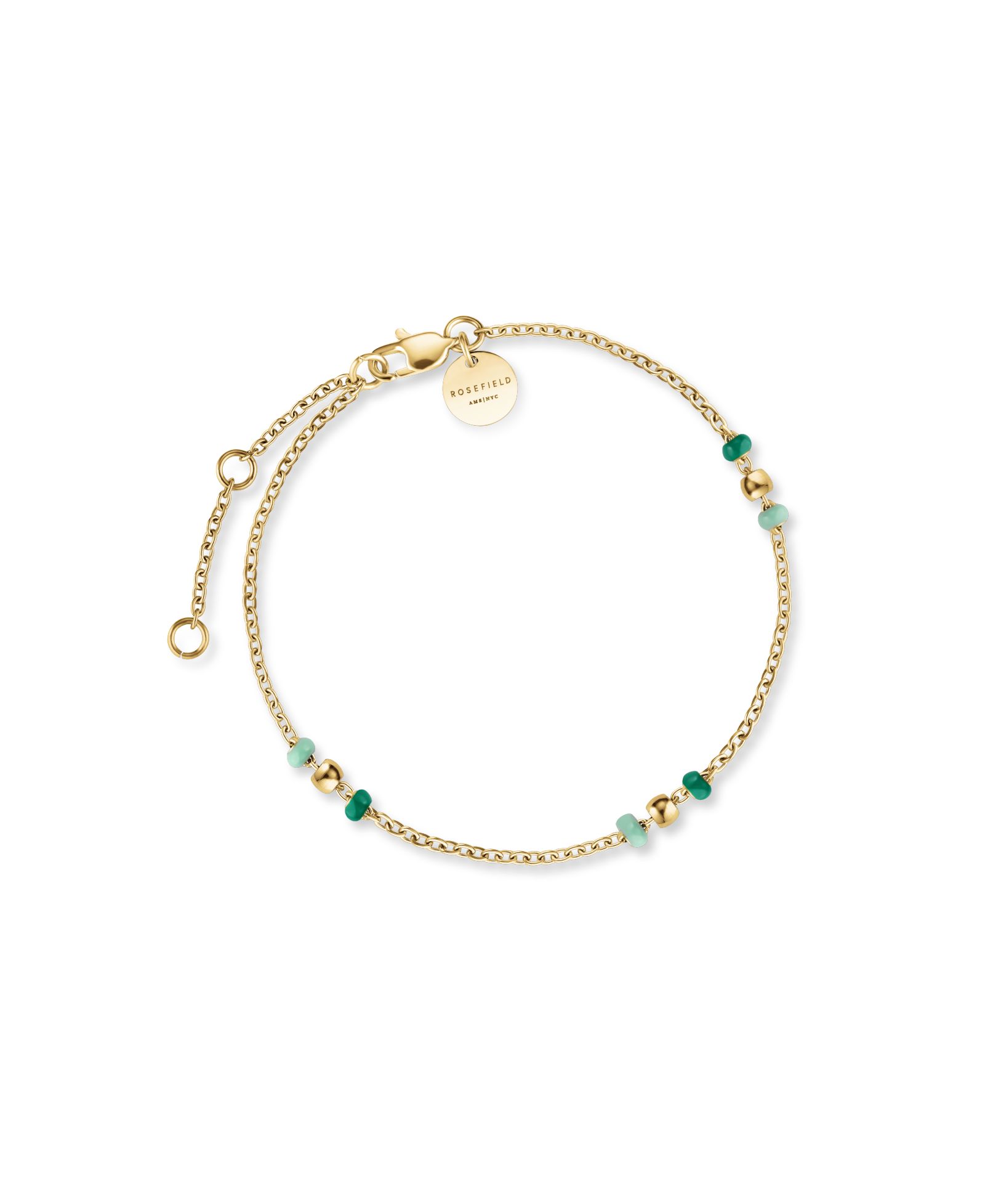 Браслет ROSEFIELD Emerald Dotted из нержавеющей стали с напылением 14K Yellow Gold