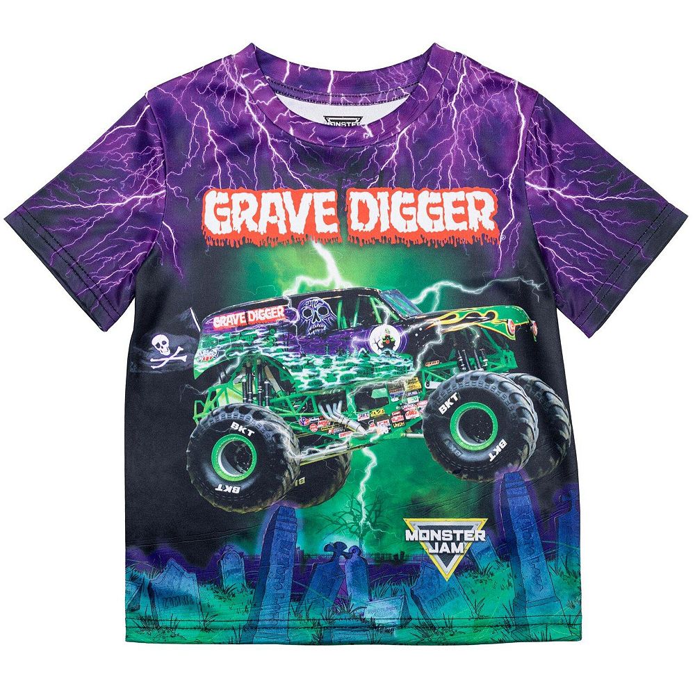 Monster Jam мужская футболка Grave Digger El Toro Loco Megalodon