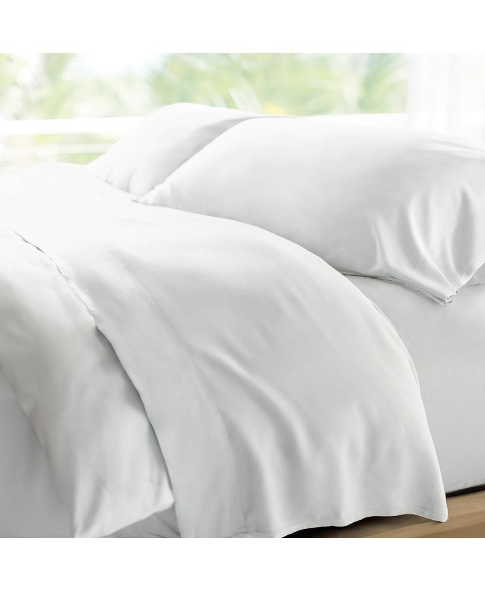 CARILOHA комплект постельного белья Retreat 100% Bamboo Lyocell 5-Piece Split King 18 in Extra Deep Pockets OEKO-TEX Standard 100 White
