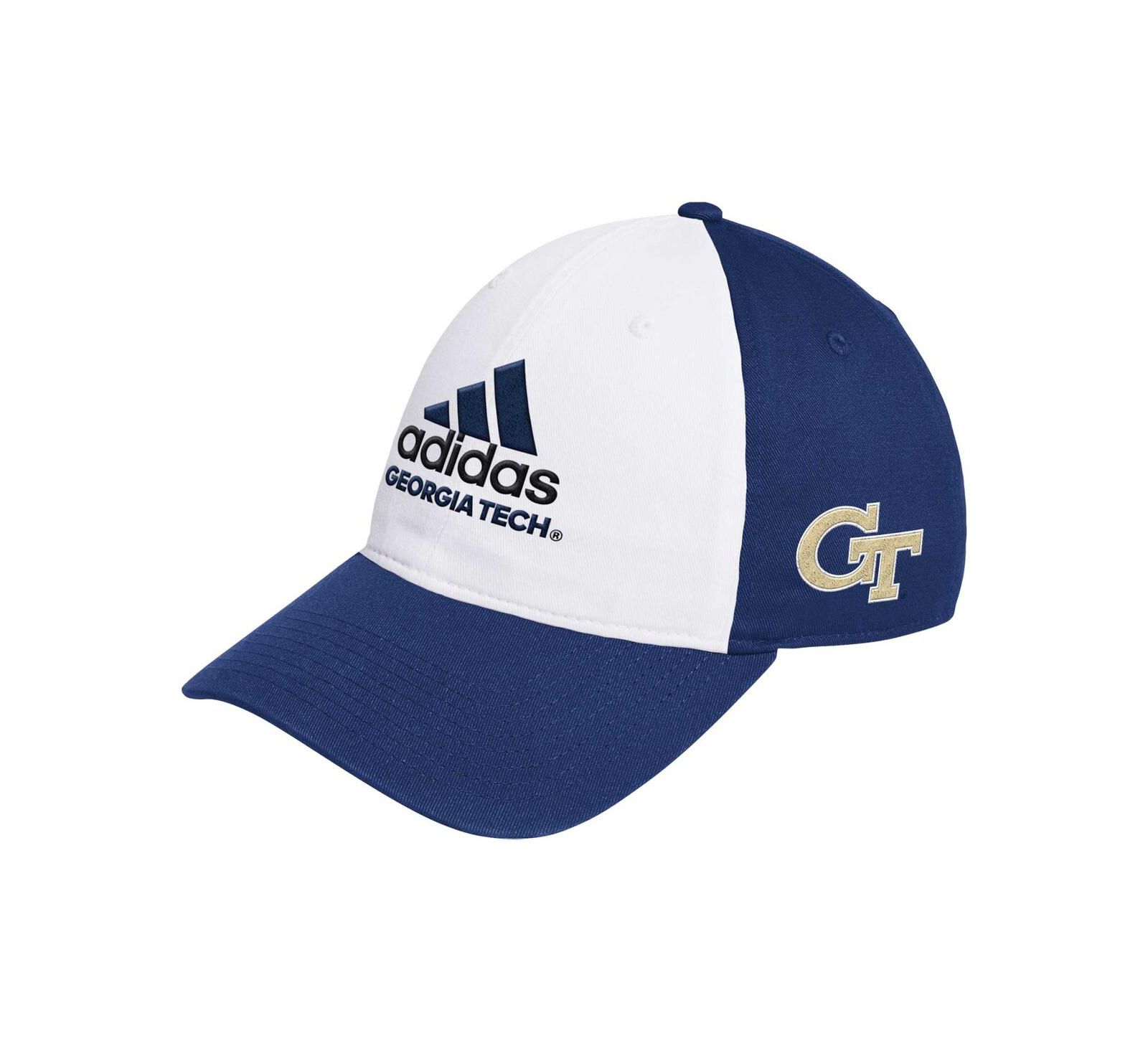 Adidas Men's White/Navy Georgia Tech Yellow Jackets Slouch Adjustable Hat