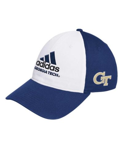 Мужская кепка Adidas Georgia Tech Yellow Jackets Slouch Adjustable белая/темно-синяя