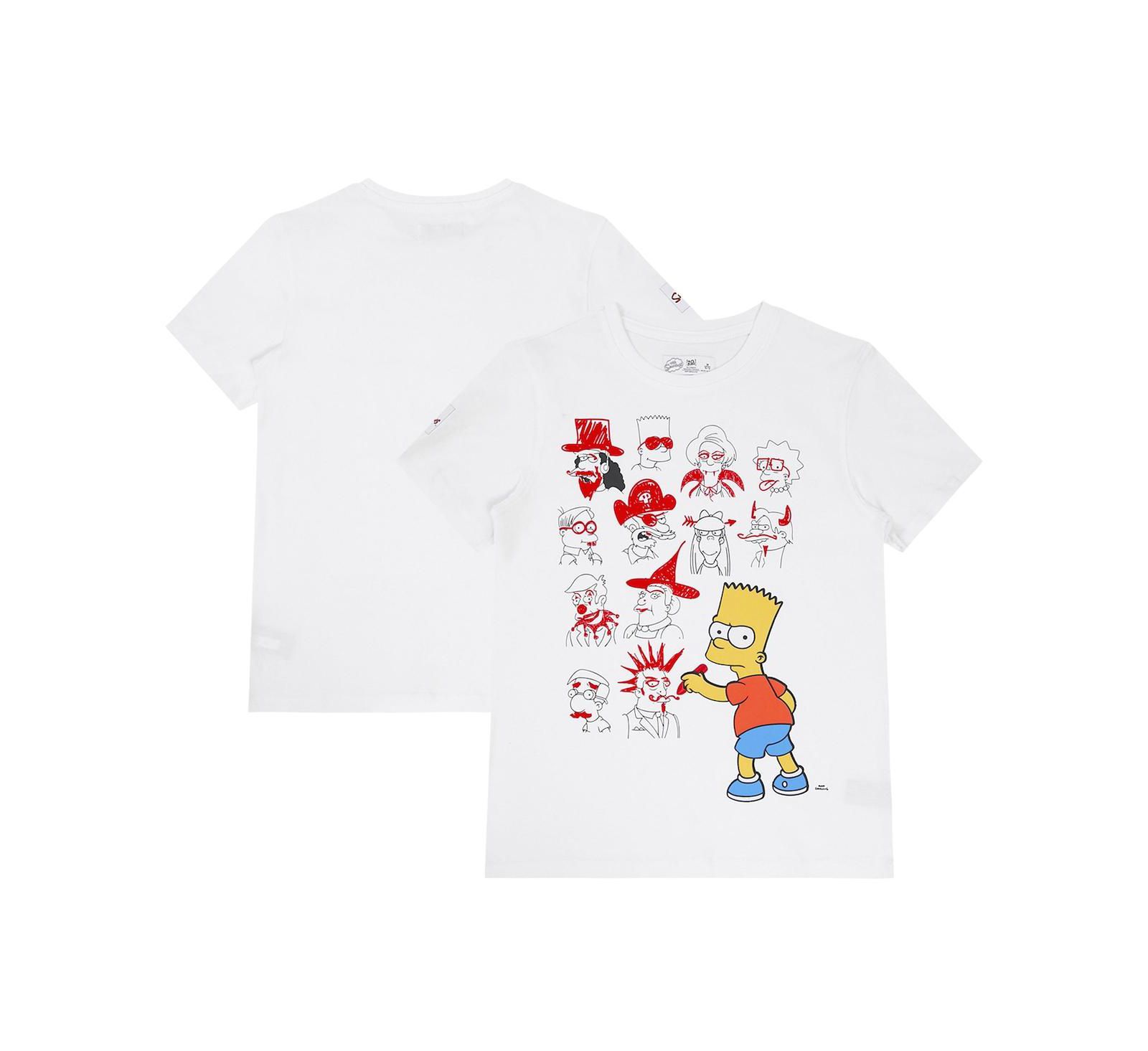 Freeze Max Футболка The Simpsons School Doodles White для мальчиков и девочек