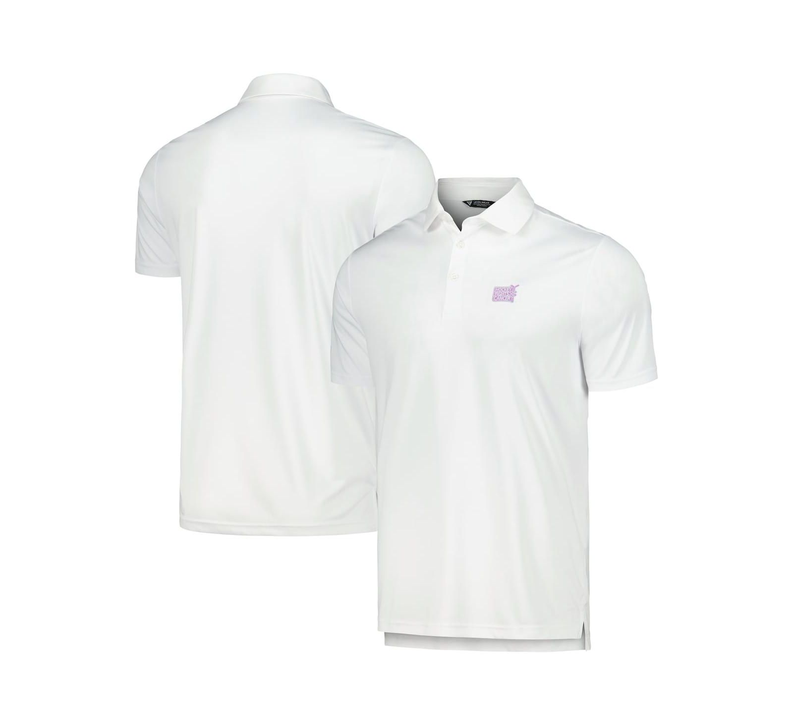 Levelwear Men's White NHL 2023 Hockey Fights Cancer Core Logo Polo