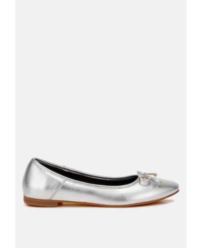 Rag and Co Womens Ipara Bow Detail Metallic Ballerinas