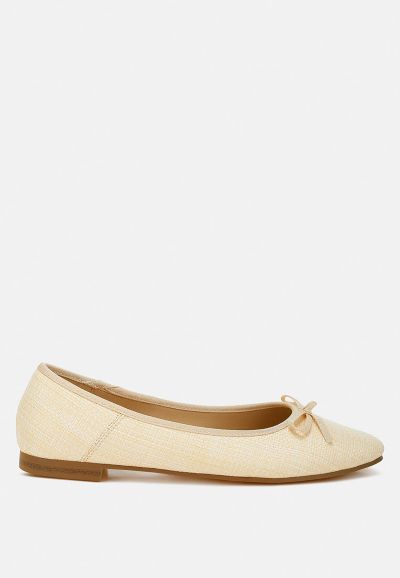 Rag and Co Womens Paper Rings Raffia Ballet Flats