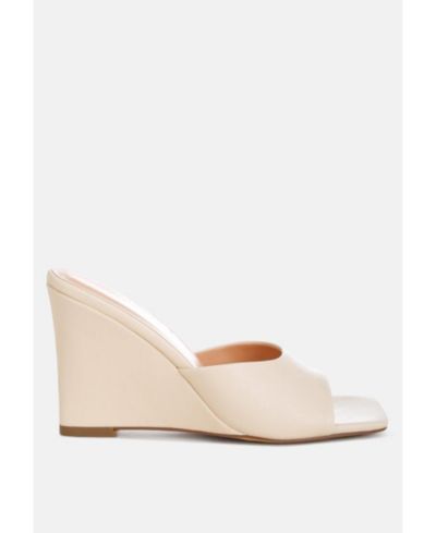 London Rag Womens Shiloy Faux Leather Wedge Sandals