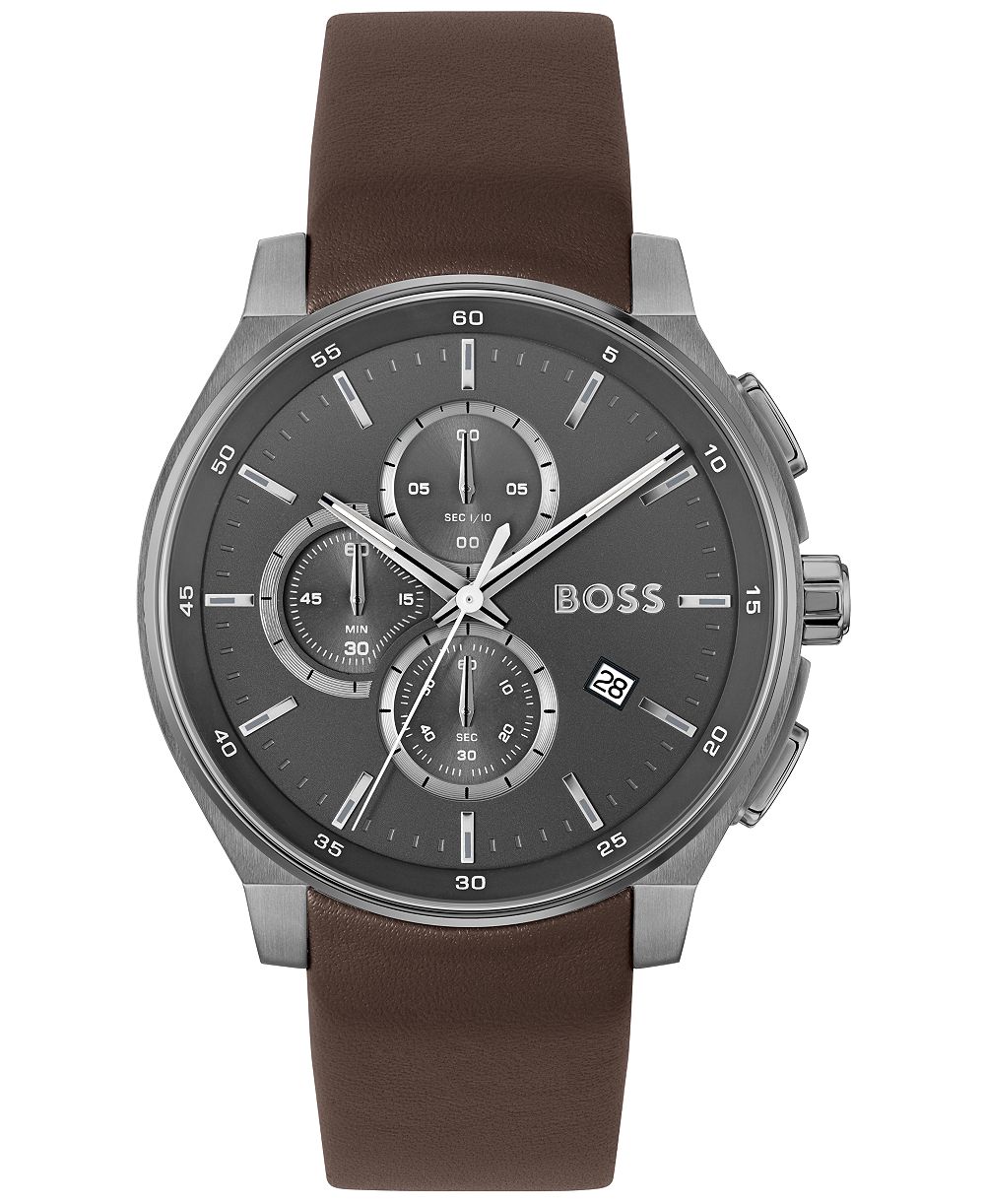Мужские часы Hugo Boss Peak 2.0 Quartz Chrono Brown Leather 45mm