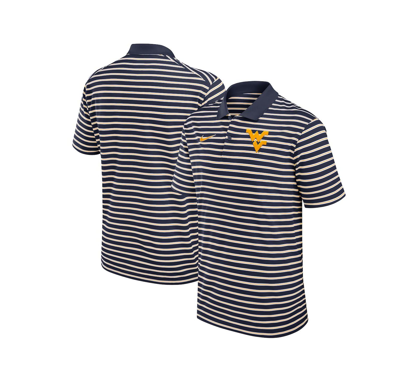 Nike Men's West Virginia Mountaineers Primetime Victory Striped Performance Polo