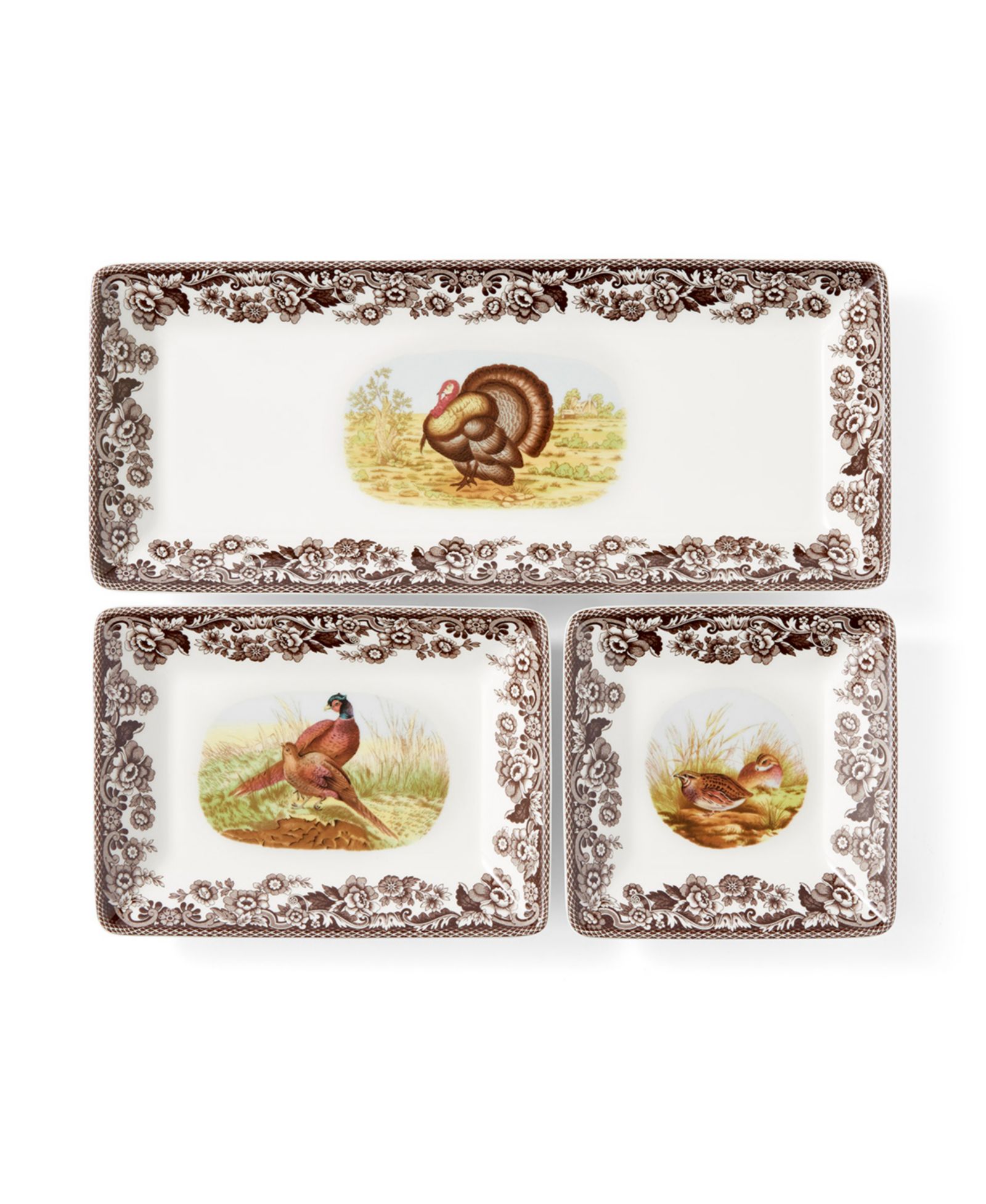 Spode Woodland набор из 3 вложенных подносов