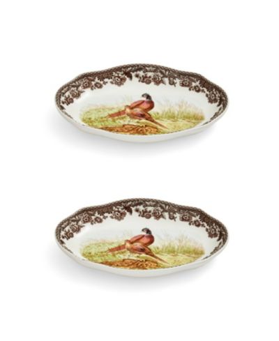 Spode Woodland Pheasant Pickle Dish, Set of 2