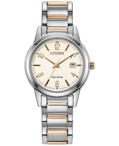Часы Citizen Eco-Drive, двухцветные, нержавеющая сталь, 29mm