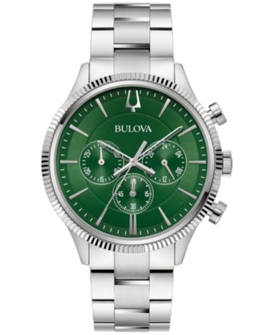Мужские хронограф-часы Bulova Stainless Steel, 42mm