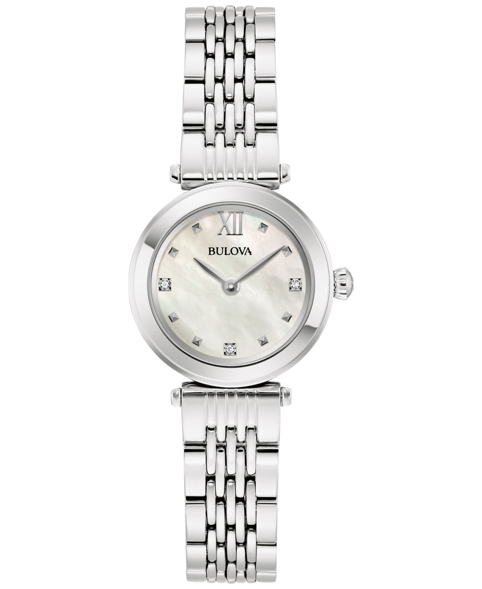 Часы Bulova Women's Diamond Accent Stainless Steel 25mm