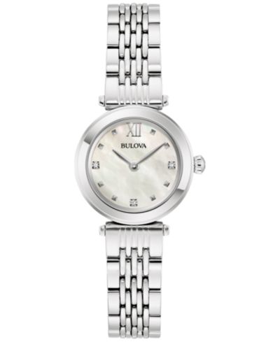 Часы Bulova Women's Diamond Accent Stainless Steel 25mm