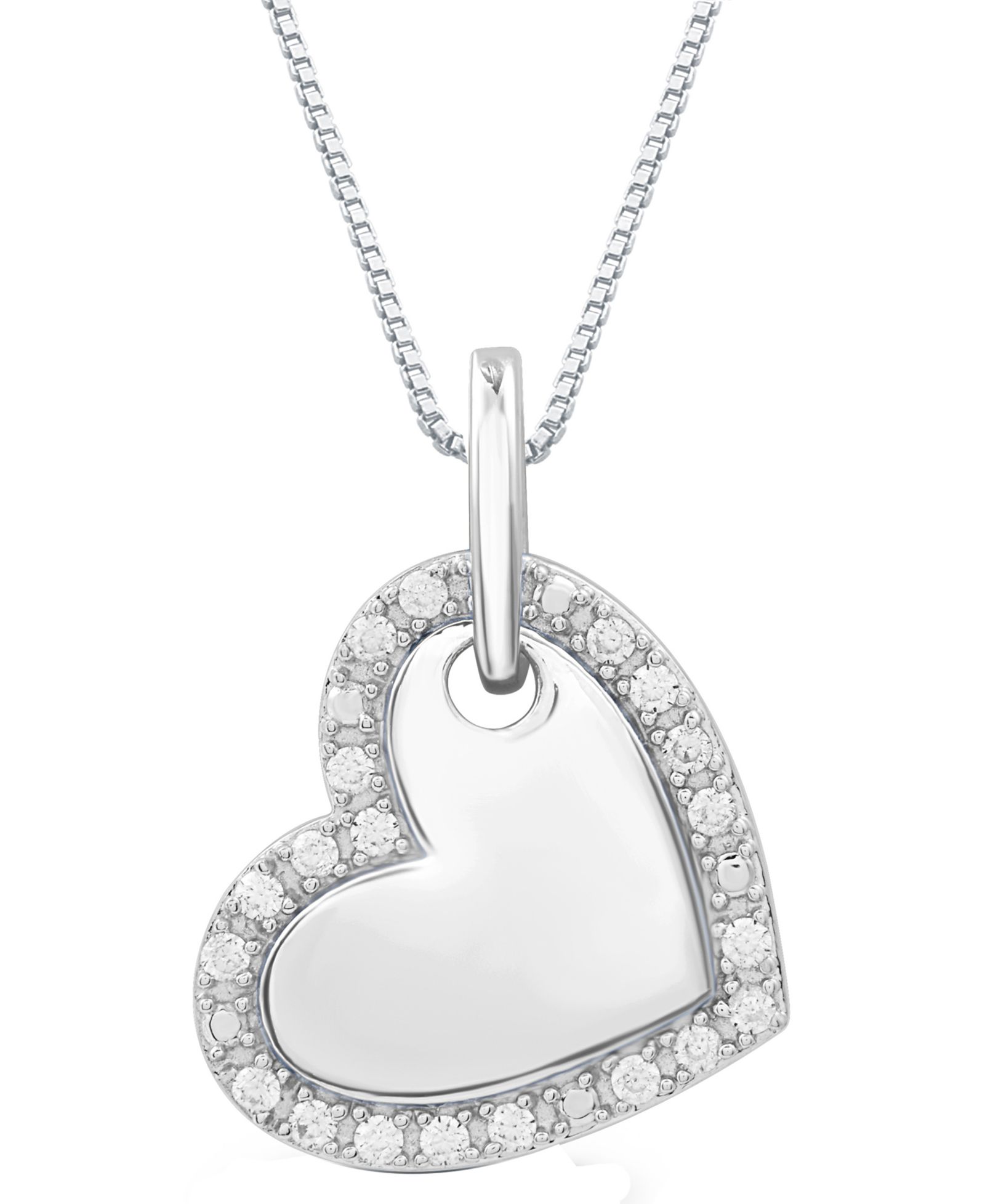Подвеска Marsala Diamond Heart 18" в стерлинговом серебре (1/4 ct. t.w.)