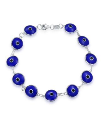 Bling Jewelry Spirtual Turkish Red Glass Evil Eye Bracelet .925 Sterling Silver 7 Inch
