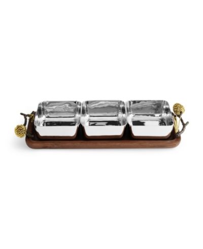 Деревянная чаша Michael Aram Pinecone Wood Triple Bowl
