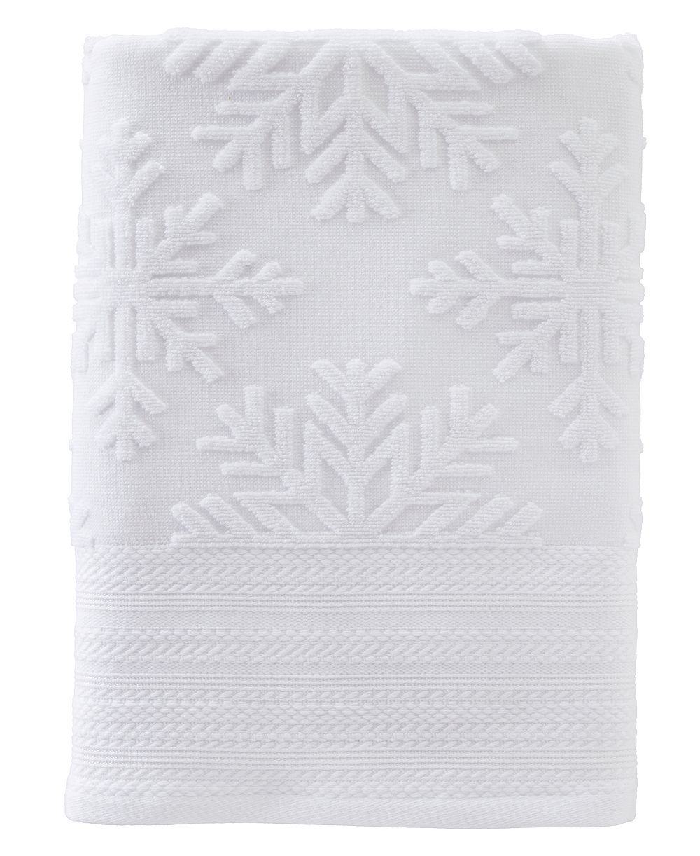 SKL Home Subtle Snowflake Jacquard Cotton Bath Towel, 25" x 50"