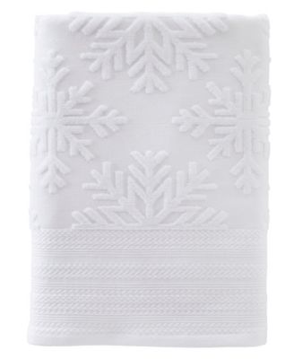 SKL Home Subtle Snowflake Jacquard Cotton Bath Towel, 25" x 50"