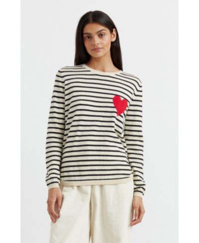Chinti & Parker Women's Chinti and Parker Breton Heart Wool and Cashmere Sweater