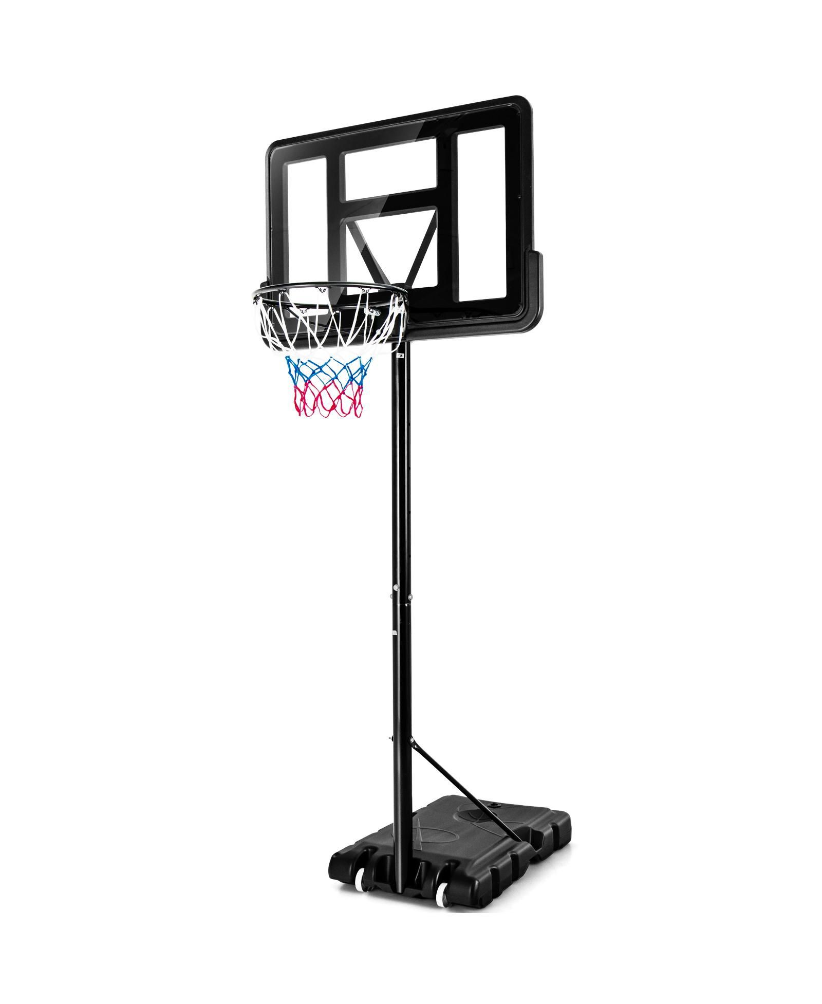 Adjustable Portable Basketball Hoop Stand with Shatterproof Backboard, 4.25 ft to 10 ft Height and Wheels