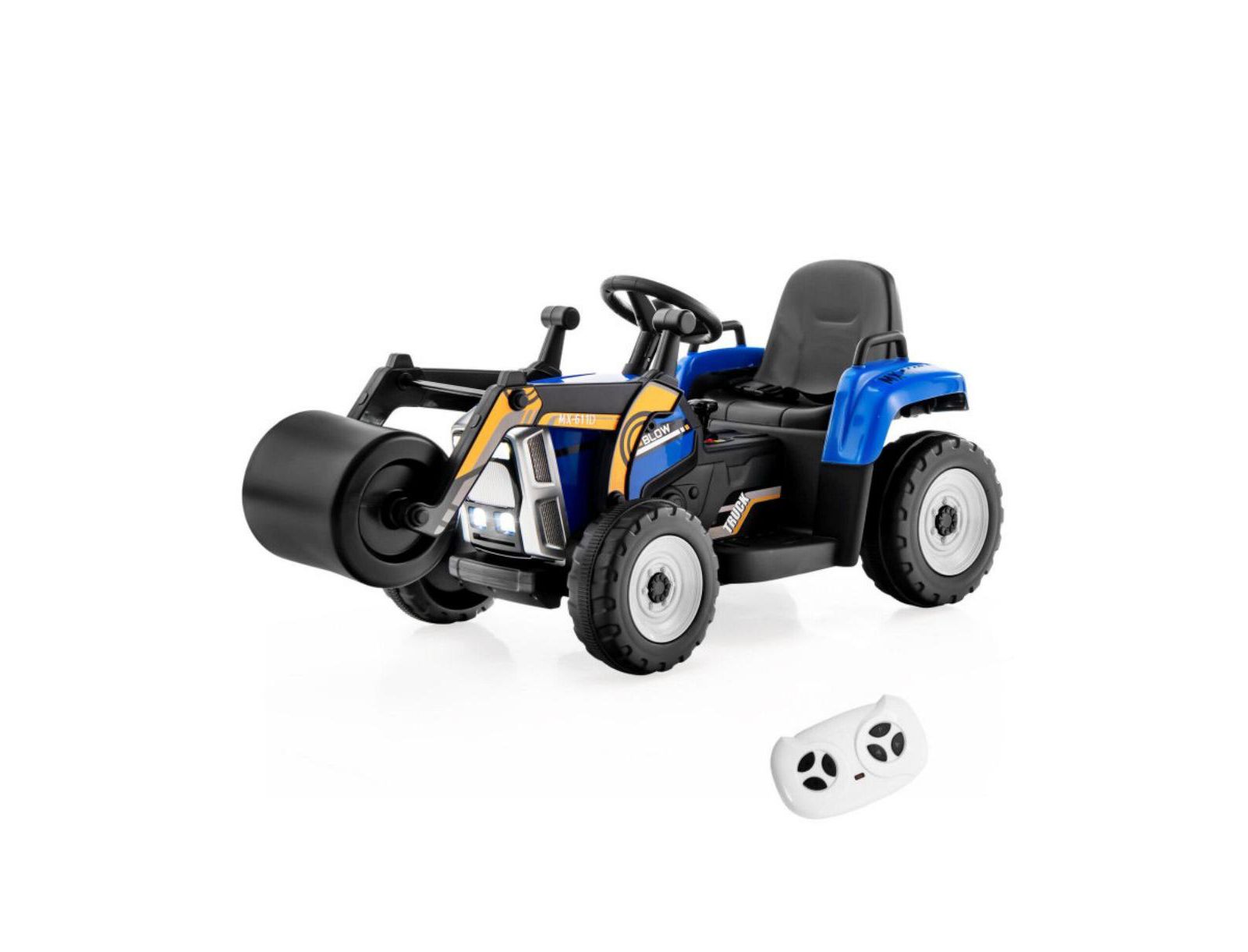 12V Детский Ride on Road Roller Construction Toy with 2.4G Remote Control and LED Lights, Red