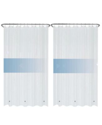 LiBa 72" W x 72" H Frosted 8G PEVA Shower Curtain - 2-Pack