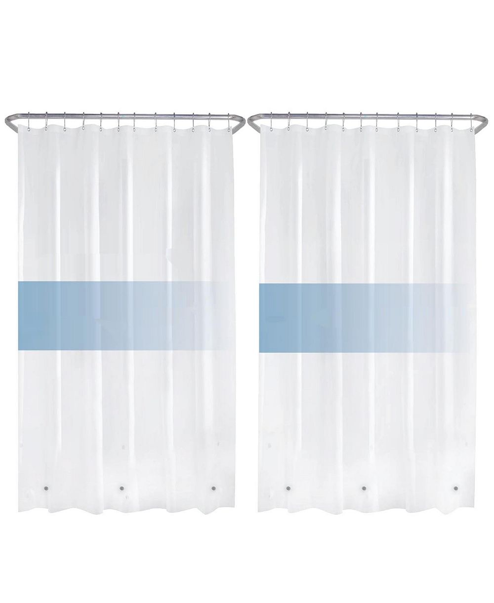 LiBa 72" W x 72" H Frosted 8G PEVA Shower Curtain - 2-Pack