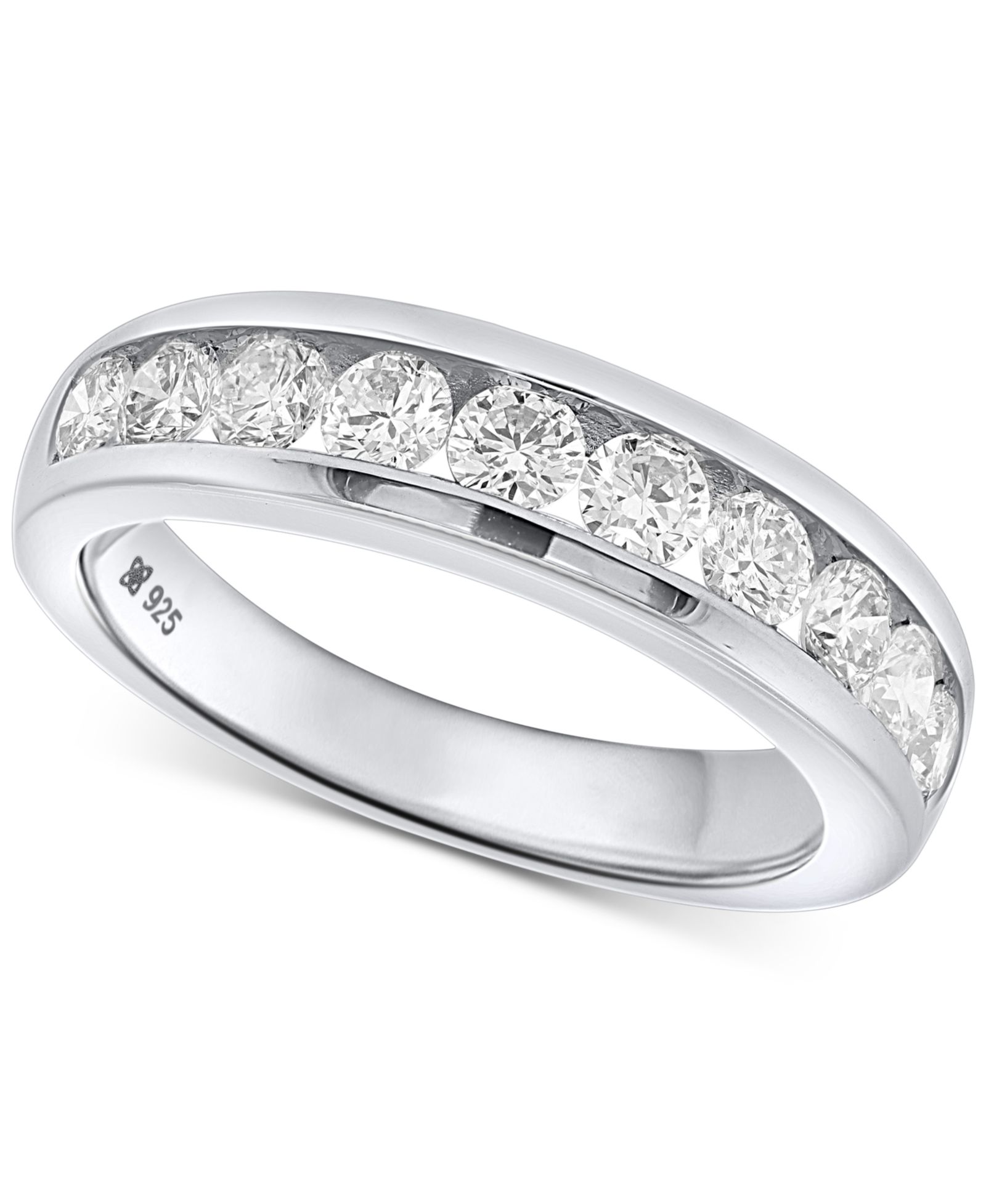 Forever Grown Diamonds Lab Grown Diamond Channel-Set Band (1 ct. t.w.) in Sterling Silver or 14k Gold-Plated Sterling Silver