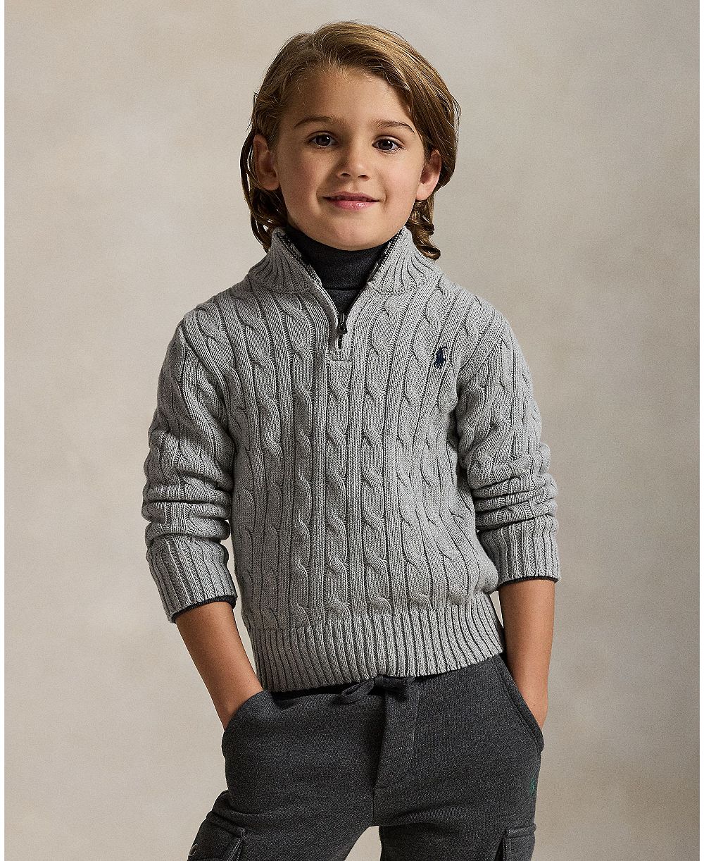 Детский джемпер Polo Ralph Lauren 2-7 Cable-Knit Cotton Quarter-Zip
