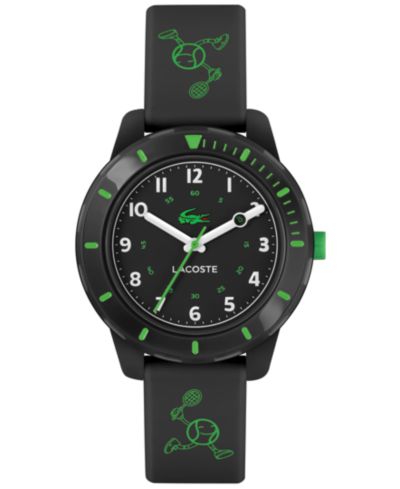 Lacoste Kids Mini Tennis Black Silicone Strap Watch 34.5mm