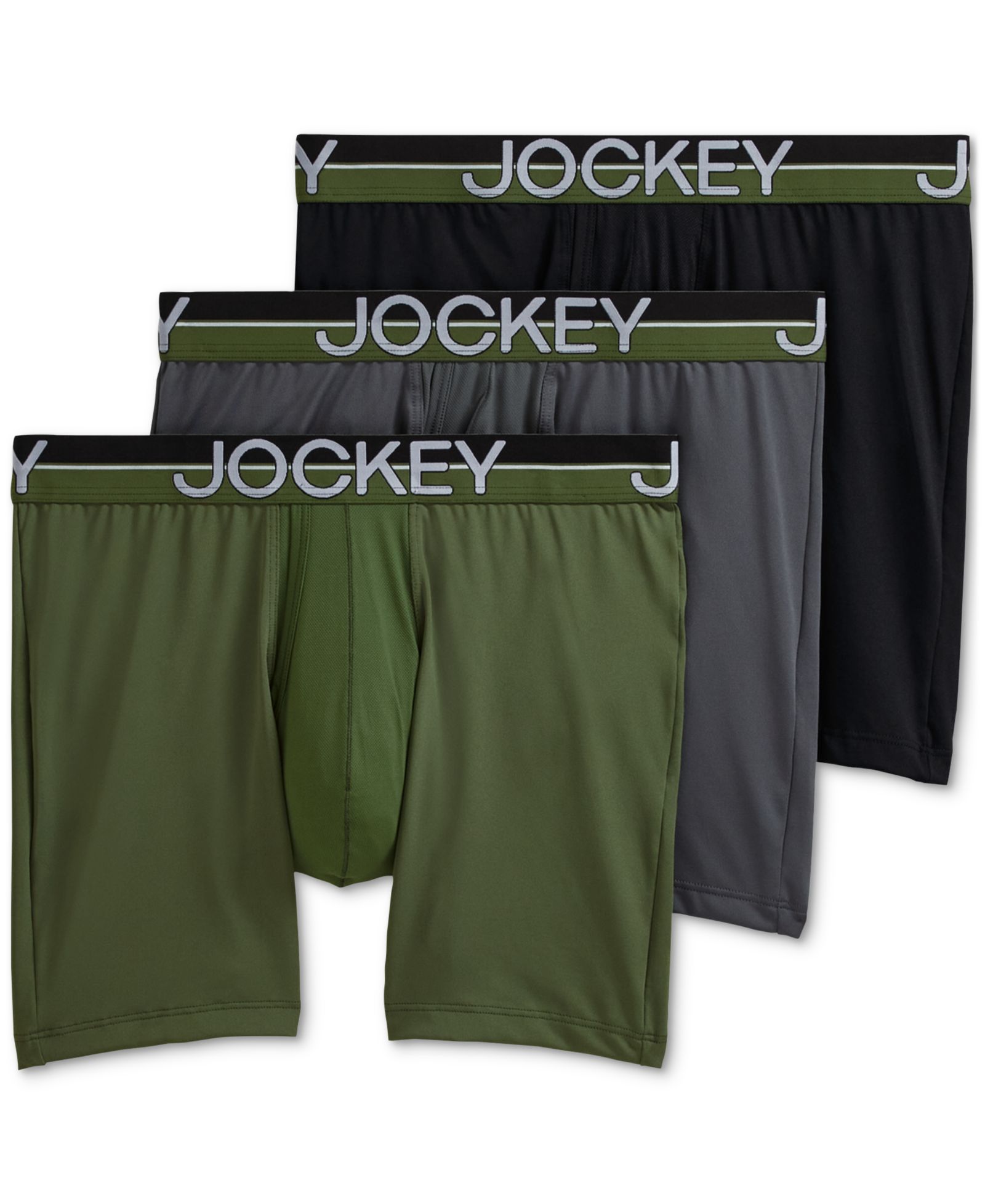 Jockey Men's Infinite Cool Moisture-Wicking Boxer Briefs, 3-Pack