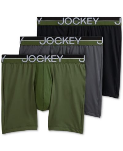 Jockey Men's Infinite Cool Moisture-Wicking Boxer Briefs, 3-Pack