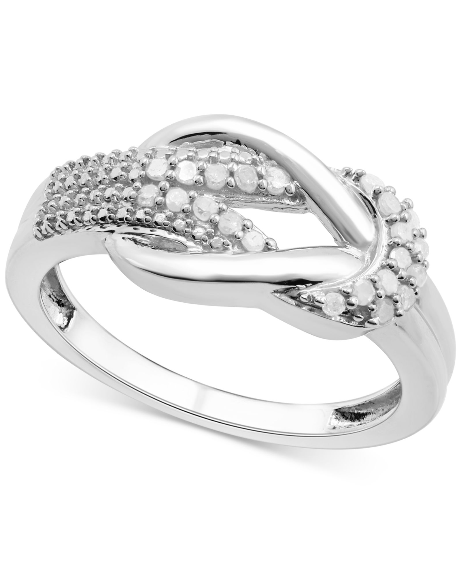 Кольцо Diamond Pavé Interlocking Knot 1/6 ct. t.w. Sterling Silver