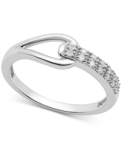 Diamond Polished Loop Ring (1/10 ct. t.w.) in Sterling Silver