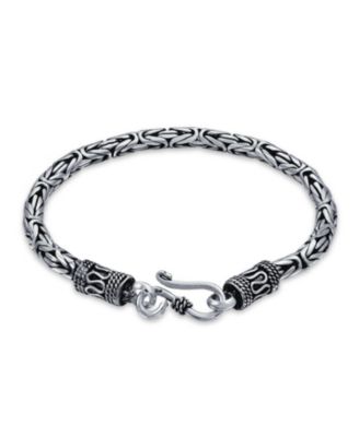 Браслет Bling Jewelry Sterling Silver Bali Byzantine Chain Link Eye and Hook Hand Crafted Made In Thailand 7.5 inch