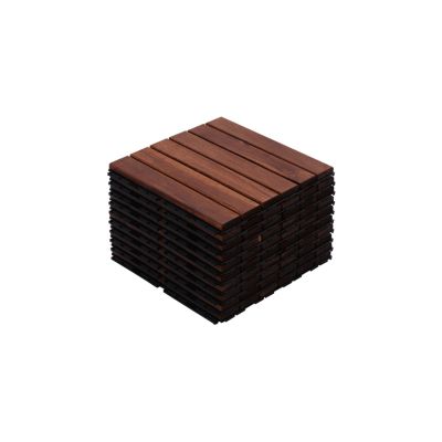 Streamdale Acacia Hardwood Deck Tiles Striped Pattern, Outdoor Flooring