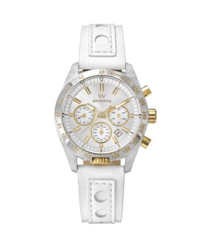 Abingdon Co. Women's Jordan Chronograph Multifunctional Champagne Leather Strap Watch, 40mm