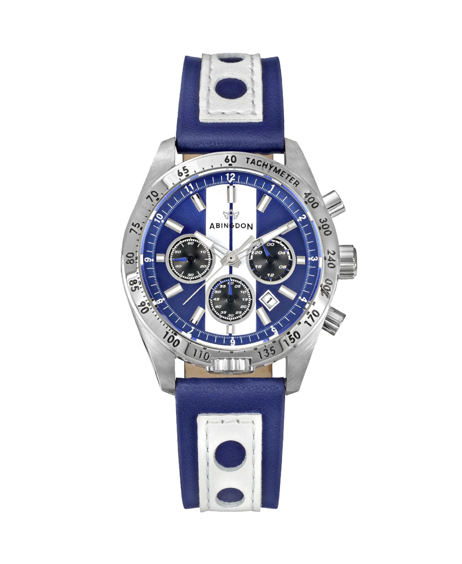 Abingdon Co. Женские часы Jordan Chronograph Cobra Blue с кожаным ремешком, 40mm