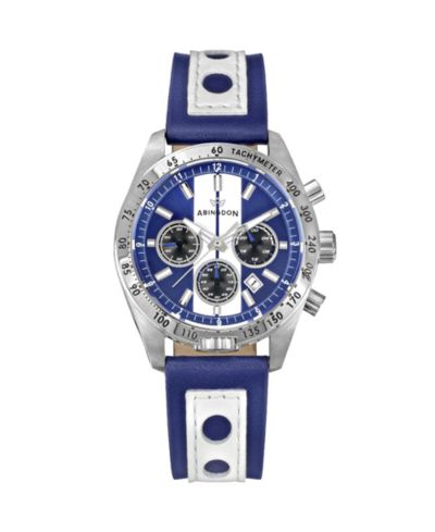 Abingdon Co. Women's Jordan Chronograph Multifunctional Cobra Blue Leather Strap Watch, 40mm