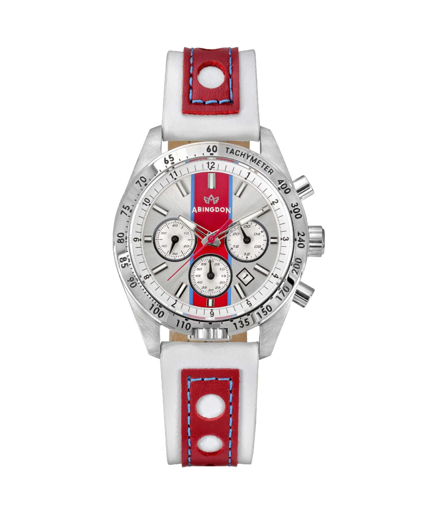 Abingdon Co. Женские часы Jordan Chronograph Multifunctional, кожаный ремешок Victory Red, 40mm