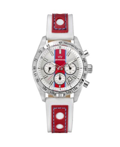 Abingdon Co. Женские часы Jordan Chronograph Multifunctional, кожаный ремешок Victory Red, 40mm