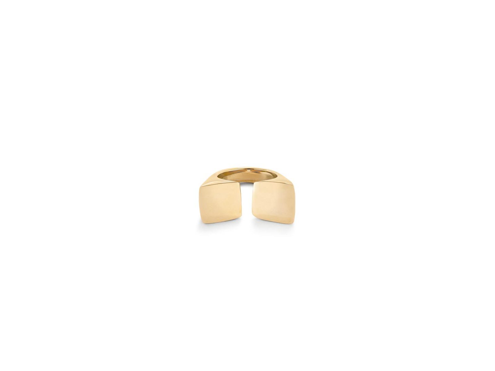 UNOde50 Metal Alloy Ring Plated in Gold 18k with Square Shape at the Ends