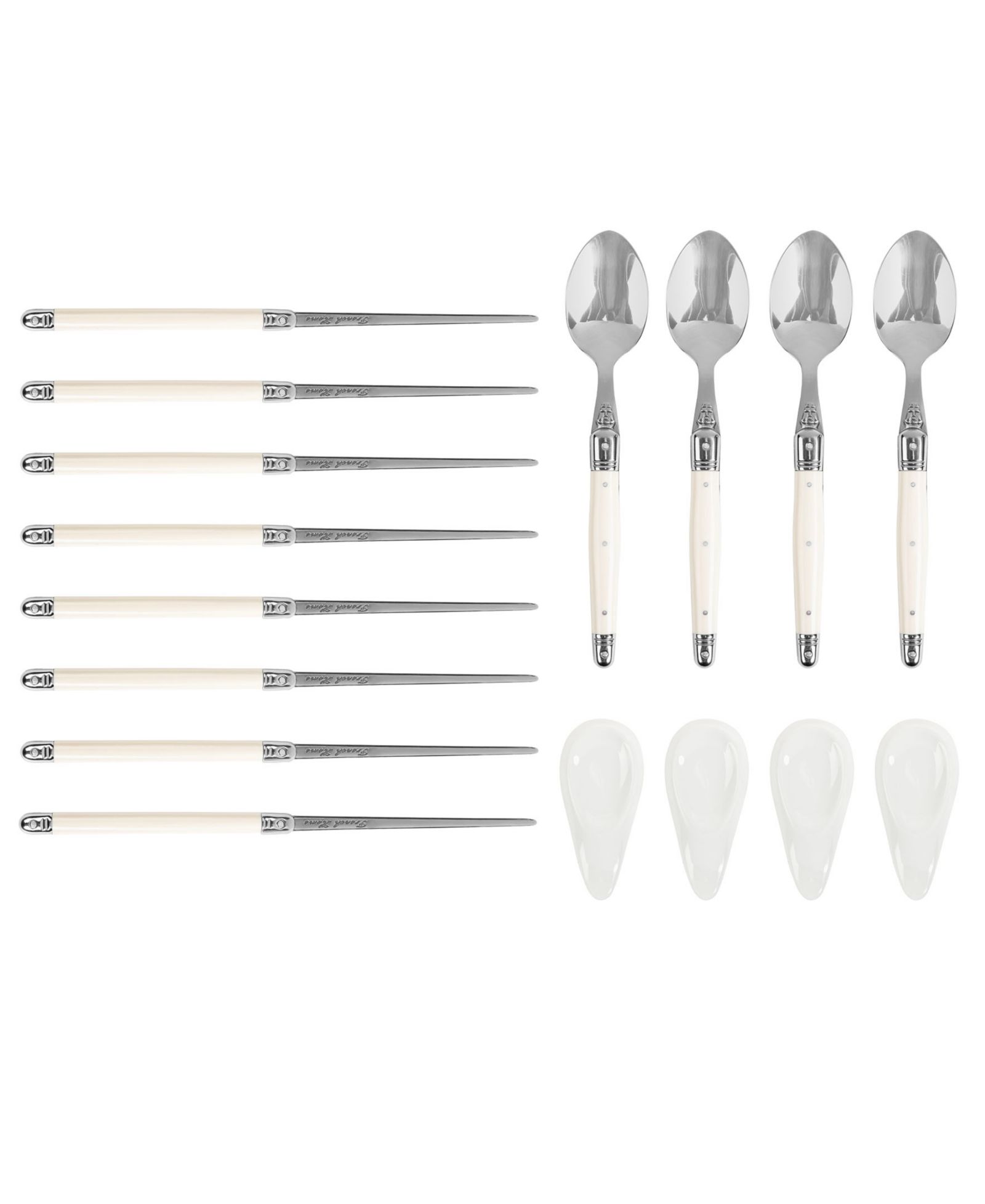 French Home Набор палочки Chopsticks, ложки Laguiole и керамические подставки, 4 пары