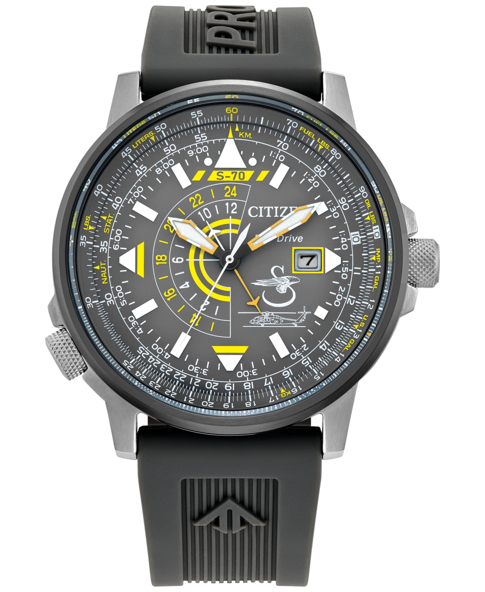 Citizen Eco-Drive Promaster Nighthawk Sikorsky часы мужские, серый ремешок, 42mm