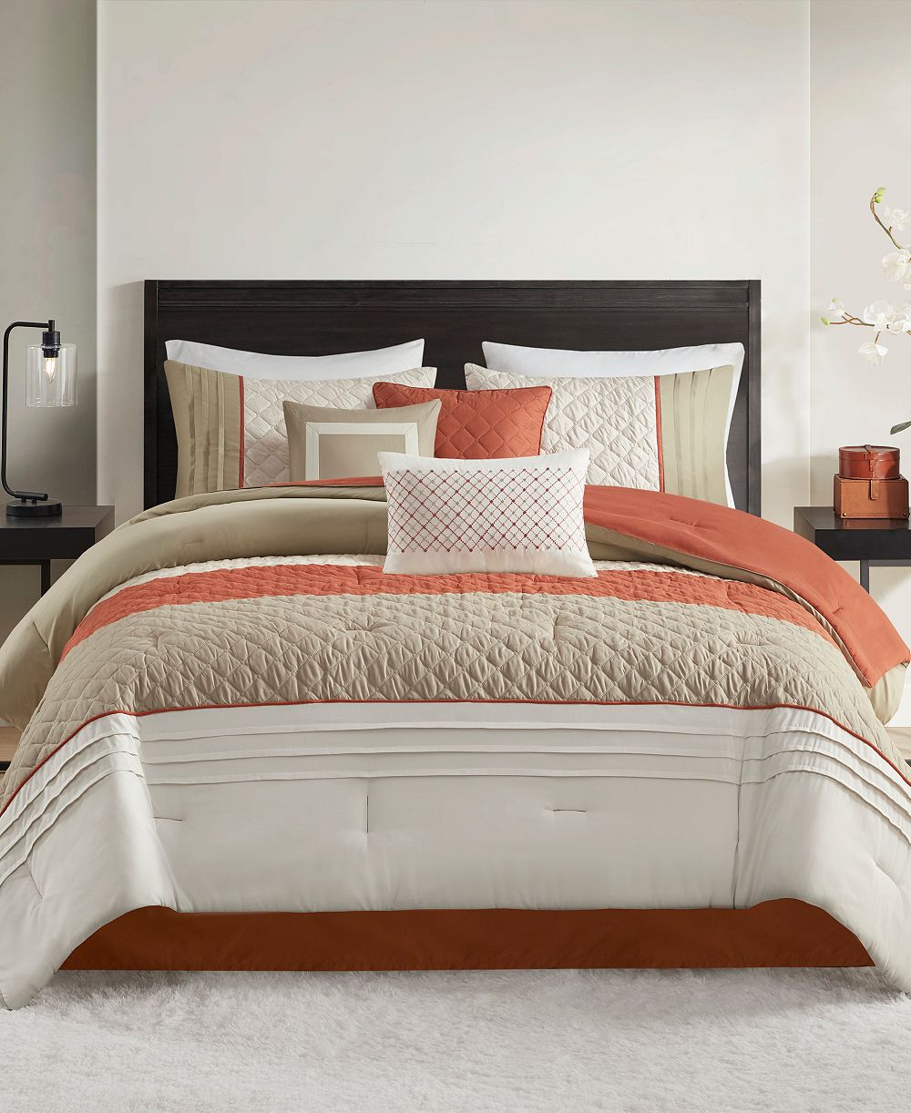 Madison Park Jenson 7-Pc. Color Block Stripe Comforter Set, California King