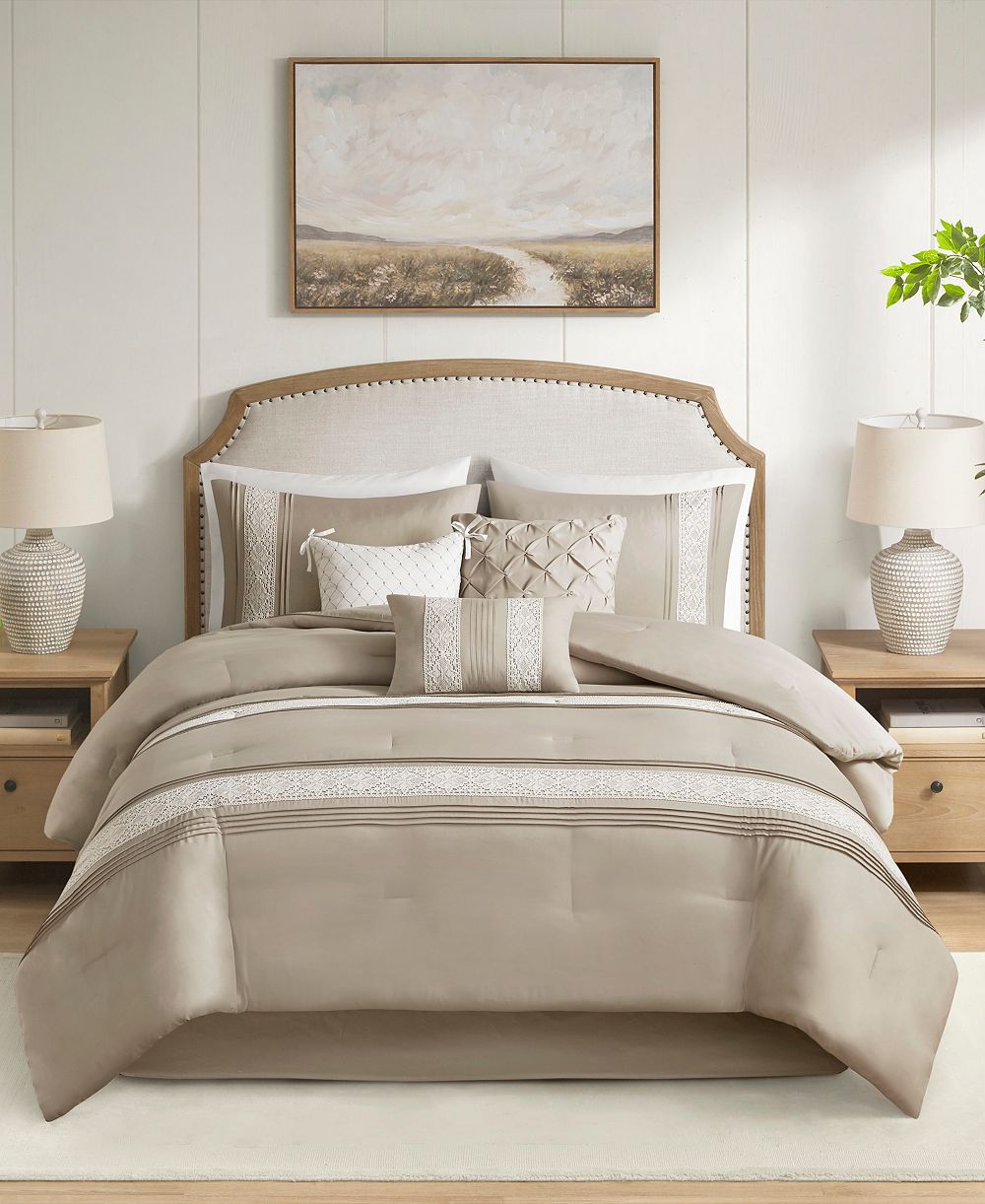 Madison Park Lacey Lace Trim Microfiber 7-Pc. Comforter Set, Queen