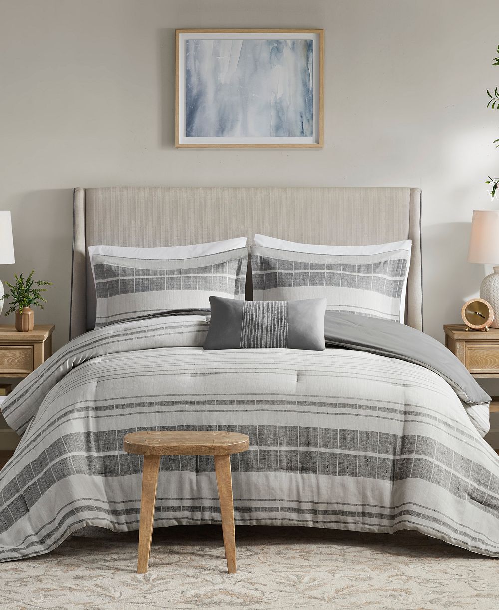 Комплект из 4 одеял Madison Park Rhodes Stripe, Full/Queen