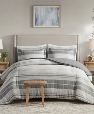 Madison Park Rhodes Stripe 3-Pc. Duvet Cover Set, King/California King