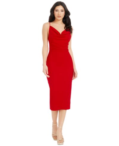 Dress the Population Women's Nikki Cowl Neck Low-Back Dress